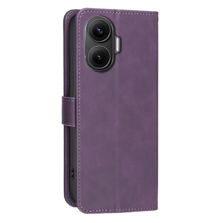 For Redmi Turbo 4 Pro 5G Solid Color Calfskin Texture RFID Vegan Leather Phone Case