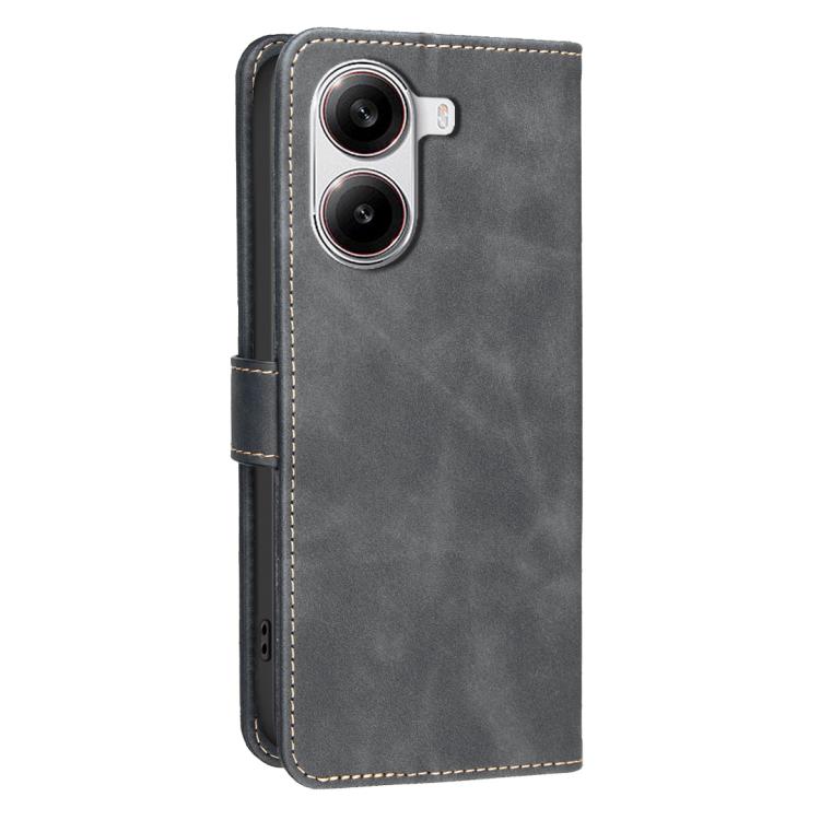 For Redmi Turbo 4 / Poco X7 Pro Solid Color Calfskin Texture RFID Vegan Leather Phone Case