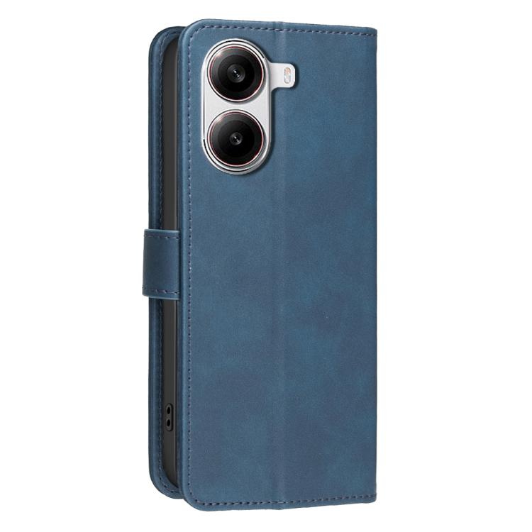 For Redmi Turbo 4 / Poco X7 Pro Solid Color Calfskin Texture RFID Vegan Leather Phone Case