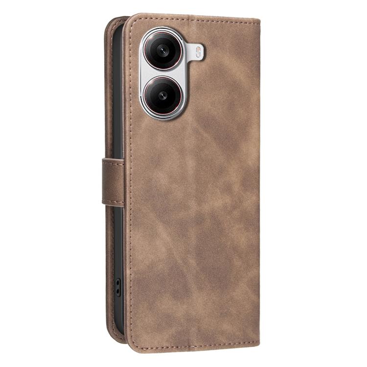 For Redmi Turbo 4 / Poco X7 Pro Solid Color Calfskin Texture RFID Vegan Leather Phone Case