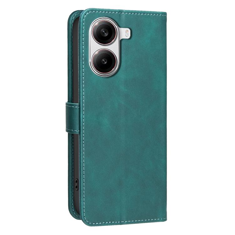 For Redmi Turbo 4 / Poco X7 Pro Solid Color Calfskin Texture RFID Vegan Leather Phone Case
