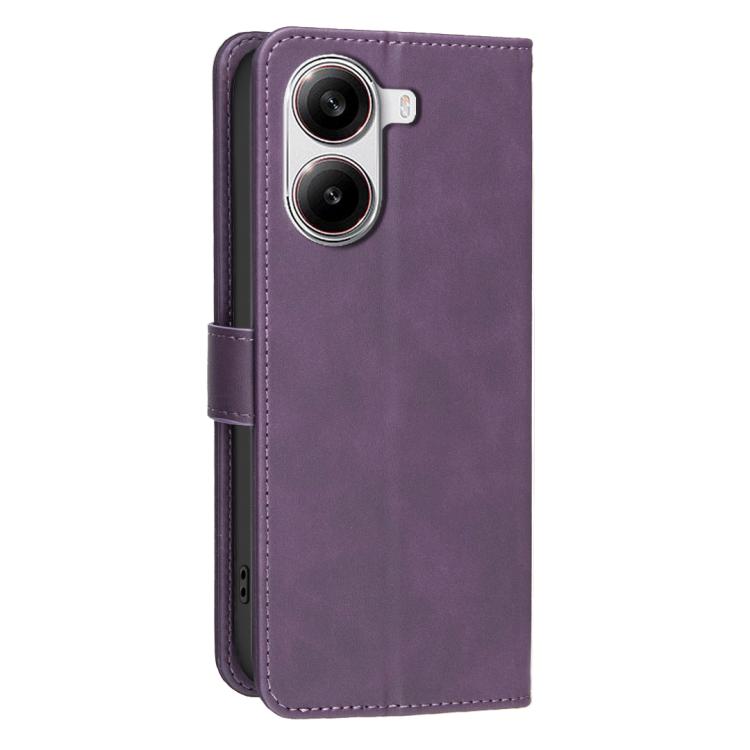 For Redmi Turbo 4 / Poco X7 Pro Solid Color Calfskin Texture RFID Vegan Leather Phone Case