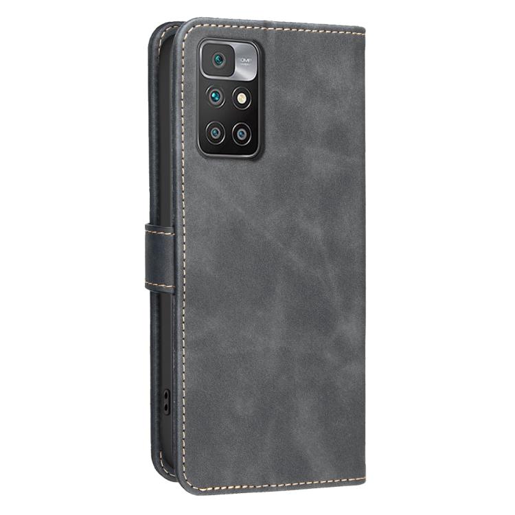 For Redmi 10 / 10 2022 / Note 11 4G Solid Color Calfskin Texture RFID Vegan Leather Phone Case