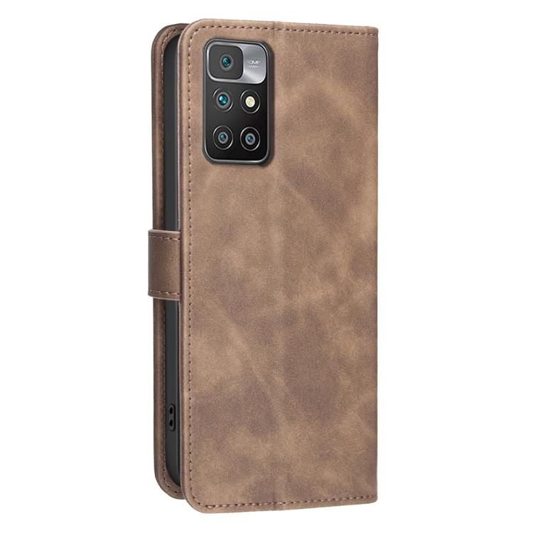 For Redmi 10 / 10 2022 / Note 11 4G Solid Color Calfskin Texture RFID Vegan Leather Phone Case