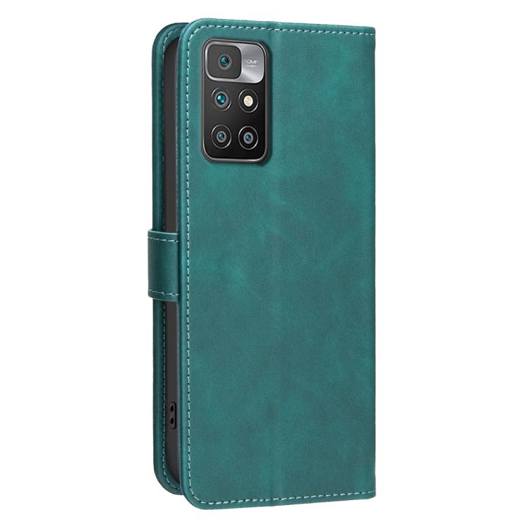 For Redmi 10 / 10 2022 / Note 11 4G Solid Color Calfskin Texture RFID Vegan Leather Phone Case