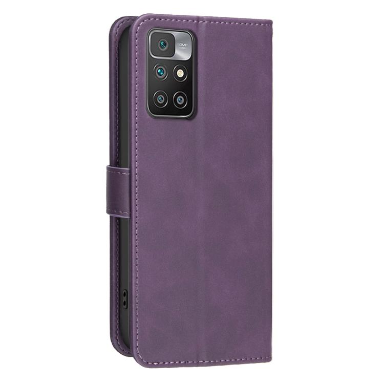 For Redmi 10 / 10 2022 / Note 11 4G Solid Color Calfskin Texture RFID Vegan Leather Phone Case