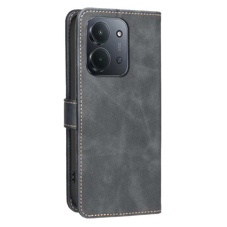 For Redmi 15C 5G / 4G EU 173mm Solid Color Calfskin Texture RFID Vegan Leather Phone Case