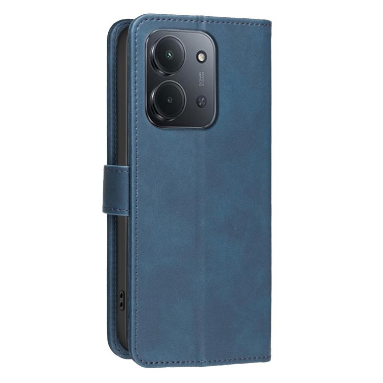 For Redmi 15C 5G / 4G EU 173mm Solid Color Calfskin Texture RFID Vegan Leather Phone Case