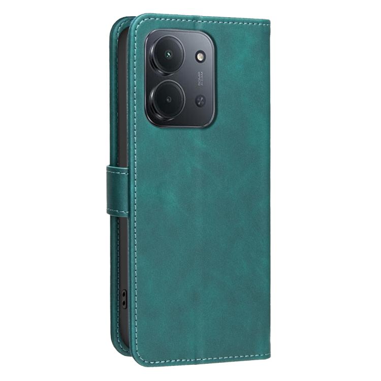For Redmi 15C 5G / 4G EU 173mm Solid Color Calfskin Texture RFID Vegan Leather Phone Case