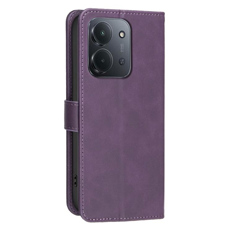 For Redmi 15C 5G / 4G EU 173mm Solid Color Calfskin Texture RFID Vegan Leather Phone Case
