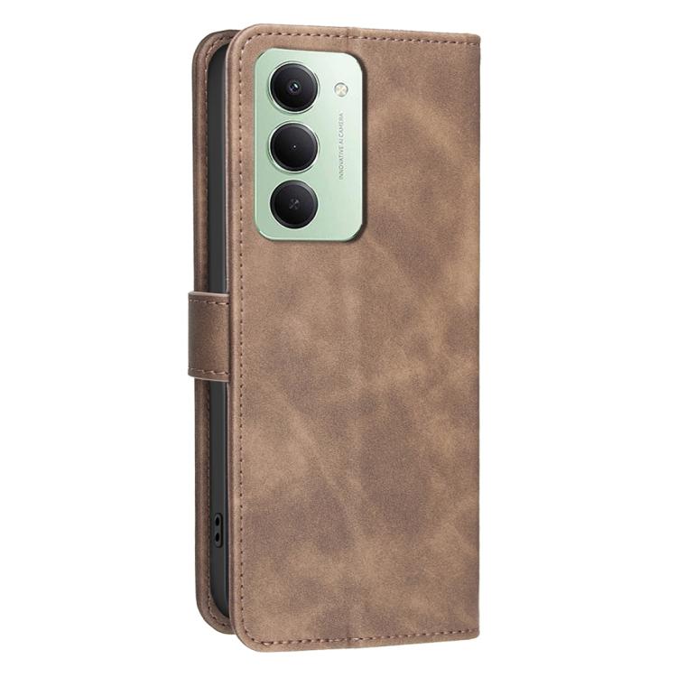 For Redmi 15 5G Global 169.5mm Solid Color Calfskin Texture RFID Vegan Leather Phone Case