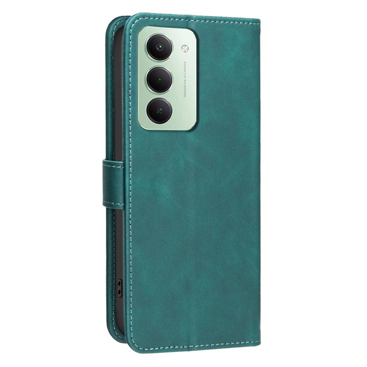 For Redmi 15 5G Global 169.5mm Solid Color Calfskin Texture RFID Vegan Leather Phone Case