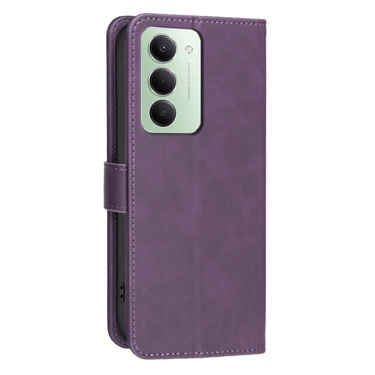 For Redmi 15 5G Global 169.5mm Solid Color Calfskin Texture RFID Vegan Leather Phone Case
