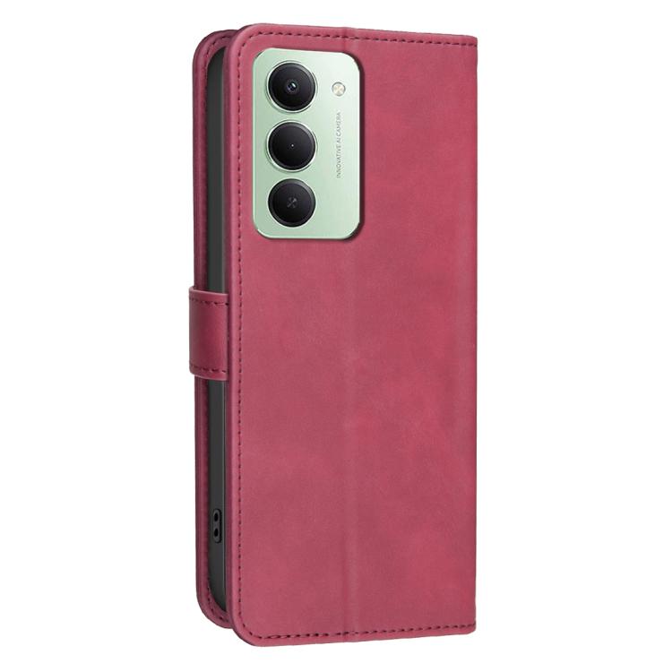 For Redmi 15 5G Global 169.5mm Solid Color Calfskin Texture RFID Vegan Leather Phone Case