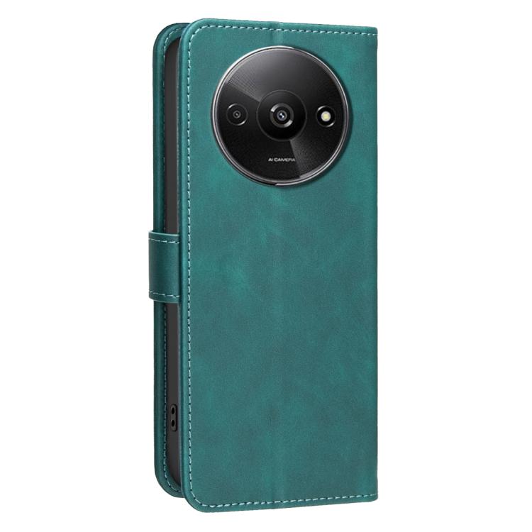 For Redmi A3 Solid Color Calfskin Texture RFID Vegan Leather Phone Case
