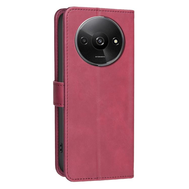 For Redmi A3 Solid Color Calfskin Texture RFID Vegan Leather Phone Case