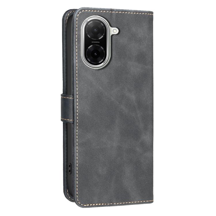 For Redmi A5 4G 171.7mm Solid Color Calfskin Texture RFID Vegan Leather Phone Case