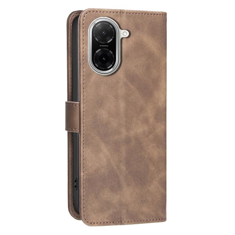 For Redmi A5 4G 171.7mm Solid Color Calfskin Texture RFID Vegan Leather Phone Case