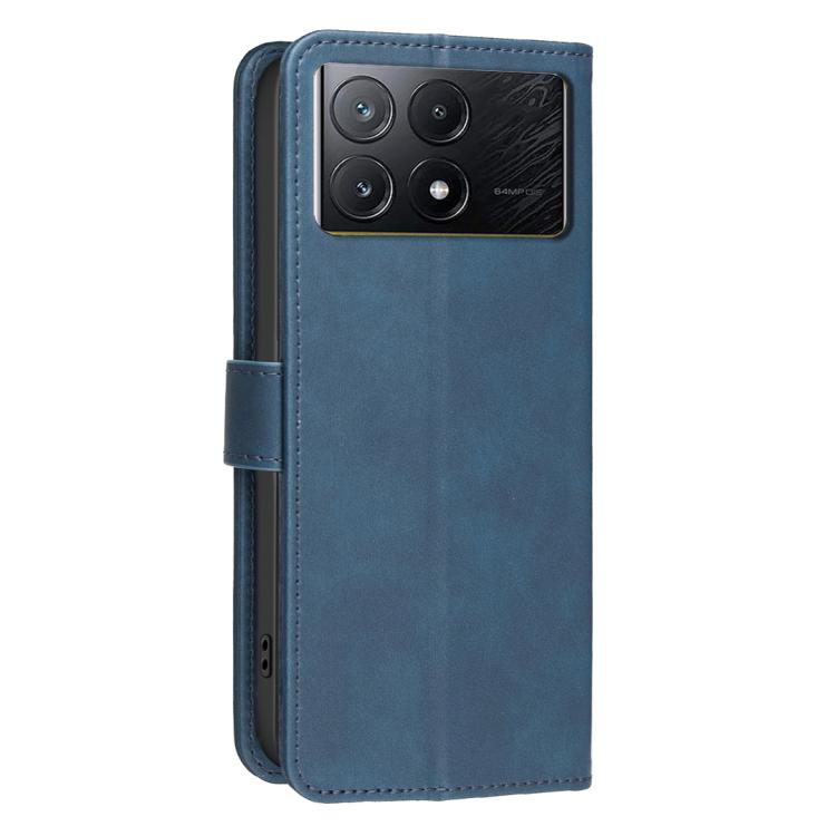 For Redmi K70E / Poco X6 Pro 5G Solid Color Calfskin Texture RFID Vegan Leather Phone Case