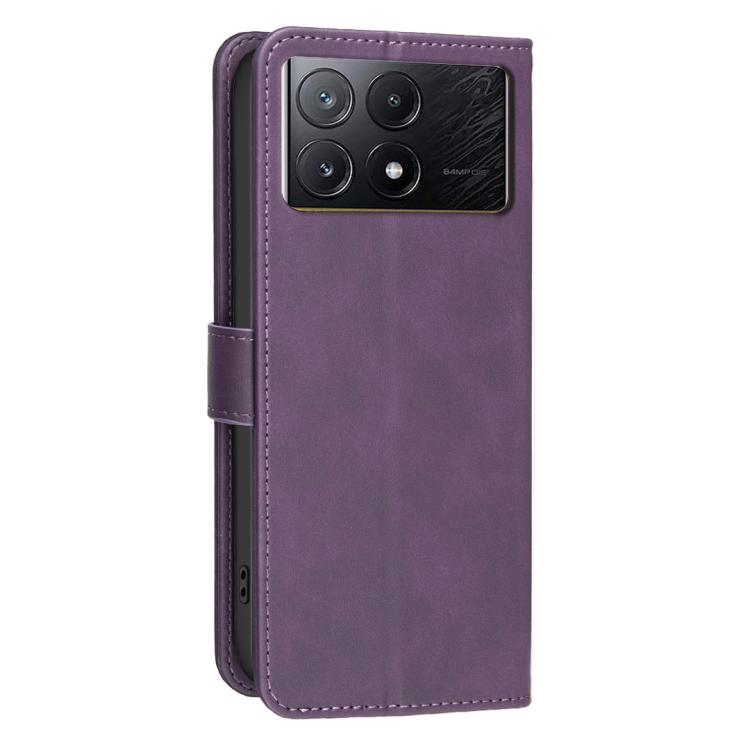 For Redmi K70E / Poco X6 Pro 5G Solid Color Calfskin Texture RFID Vegan Leather Phone Case