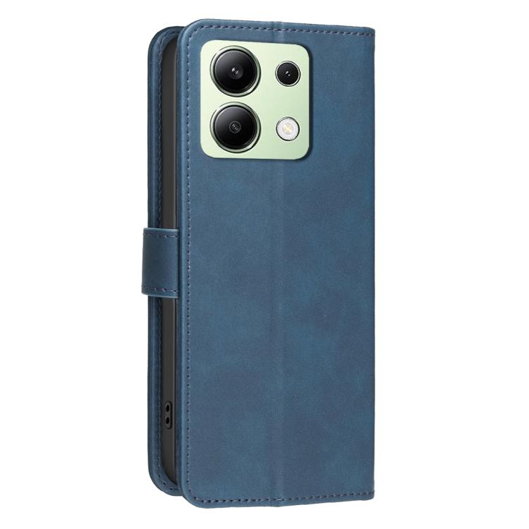 For Redmi Note 13 4G Global Solid Color Calfskin Texture RFID Vegan Leather Phone Case