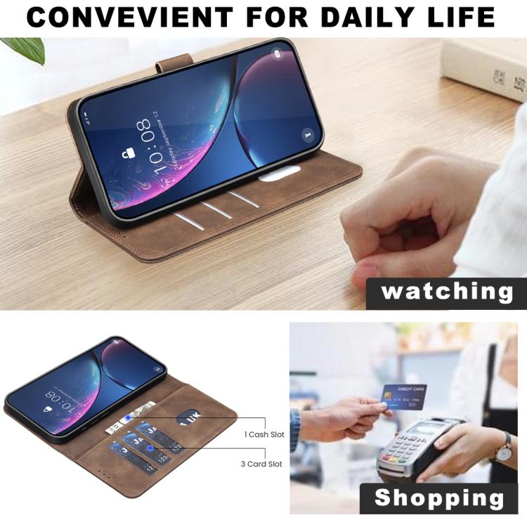 For Redmi Note 13 4G Global Solid Color Calfskin Texture RFID Vegan Leather Phone Case