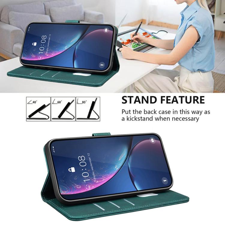 For Redmi Note 13 4G Global Solid Color Calfskin Texture RFID Vegan Leather Phone Case