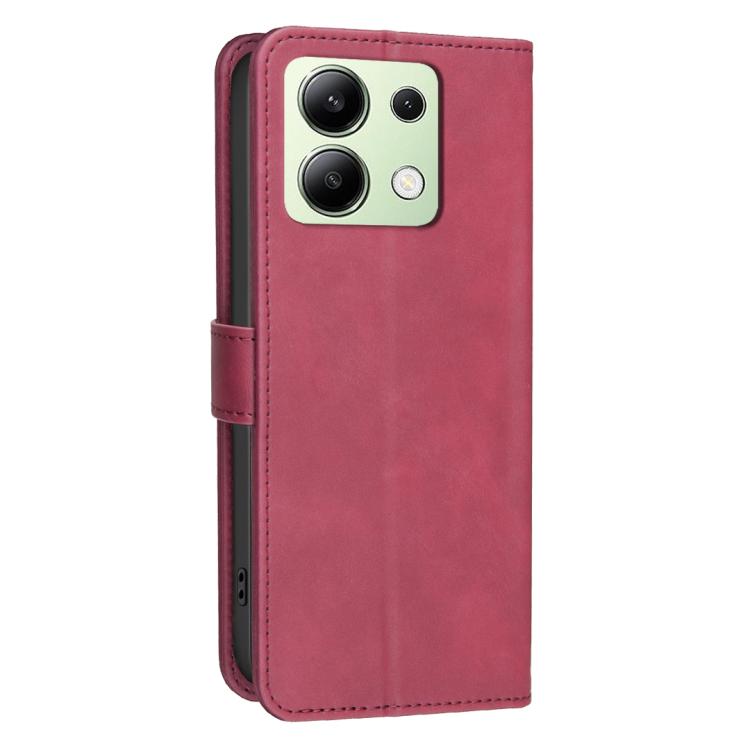 For Redmi Note 13 4G Global Solid Color Calfskin Texture RFID Vegan Leather Phone Case