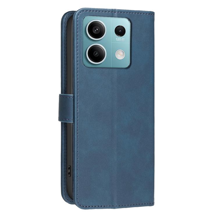 For Redmi Note 13 5G Solid Color Calfskin Texture RFID Vegan Leather Phone Case