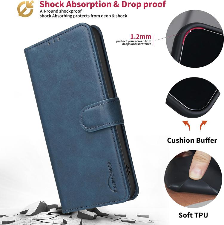 For Redmi Note 13 5G Solid Color Calfskin Texture RFID Vegan Leather Phone Case