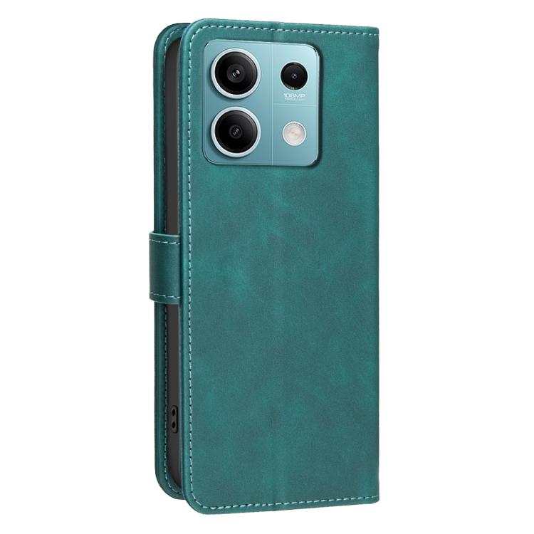 For Redmi Note 13 5G Solid Color Calfskin Texture RFID Vegan Leather Phone Case