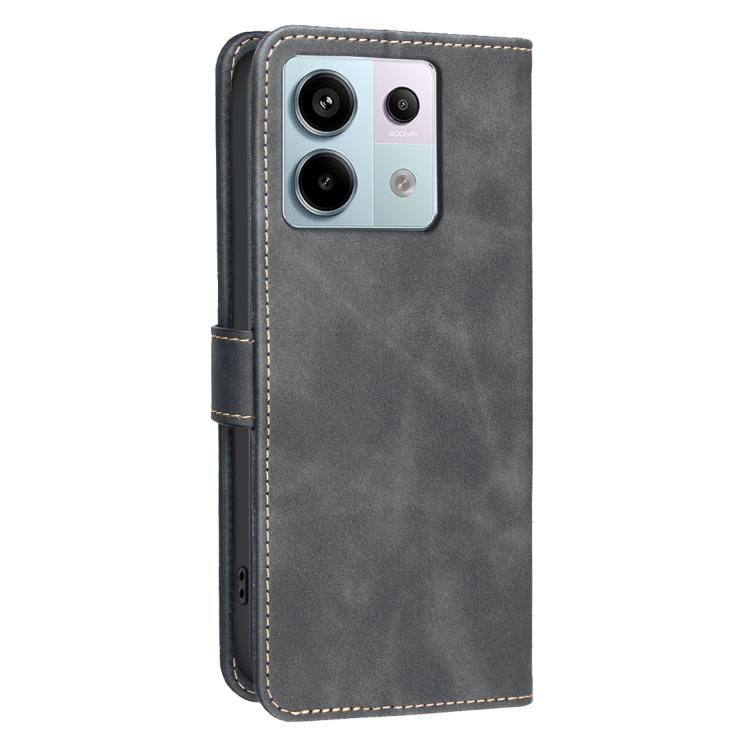 For Redmi Note 13 Pro 5G Solid Color Calfskin Texture RFID Vegan Leather Phone Case