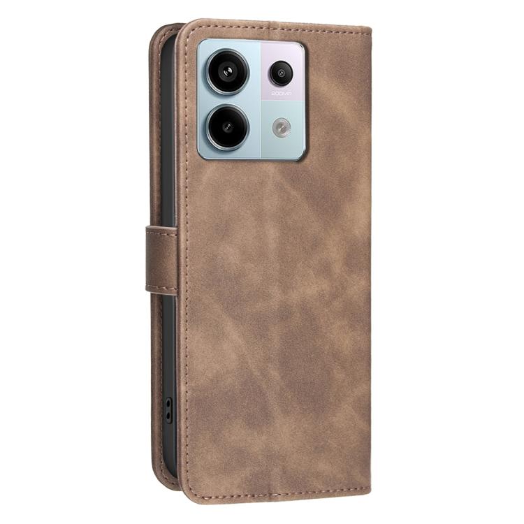 For Redmi Note 13 Pro 5G Solid Color Calfskin Texture RFID Vegan Leather Phone Case