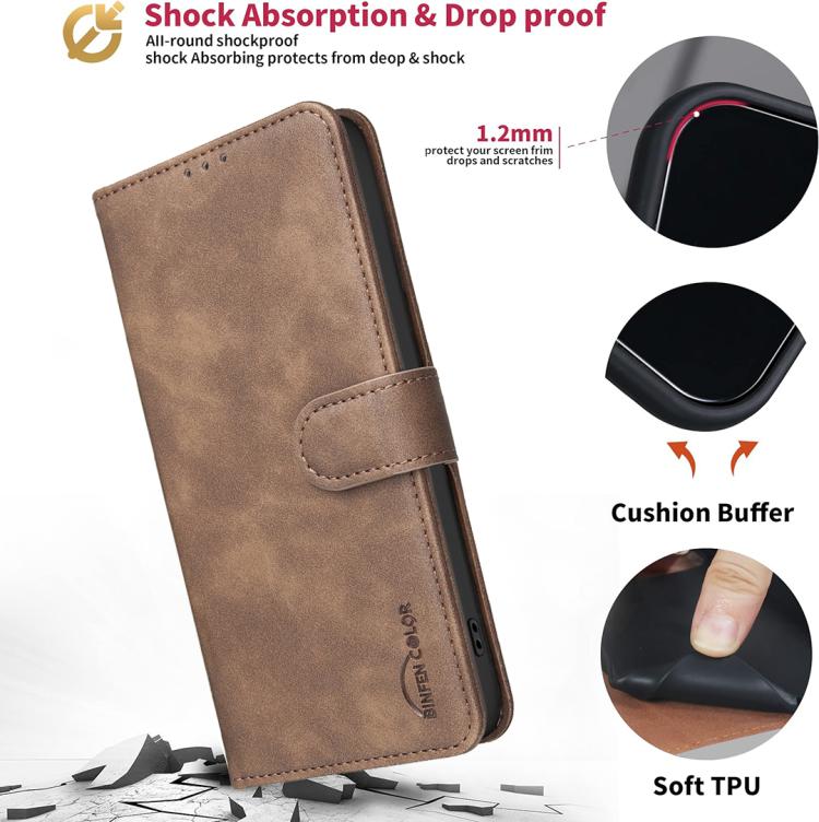 For Redmi Note 13 Pro 5G Solid Color Calfskin Texture RFID Vegan Leather Phone Case