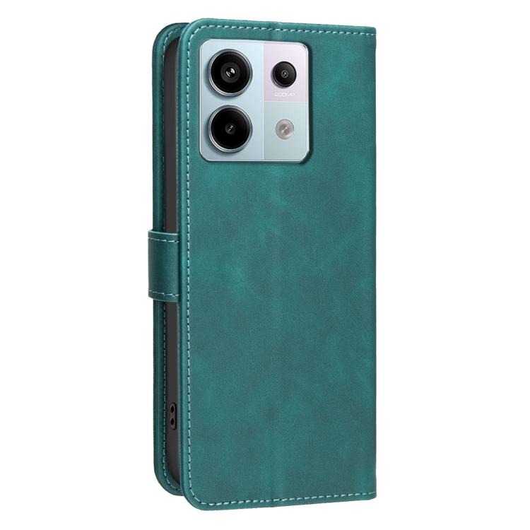 For Redmi Note 13 Pro 5G Solid Color Calfskin Texture RFID Vegan Leather Phone Case