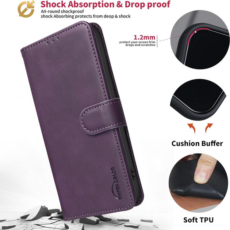 For Redmi Note 13 Pro 5G Solid Color Calfskin Texture RFID Vegan Leather Phone Case