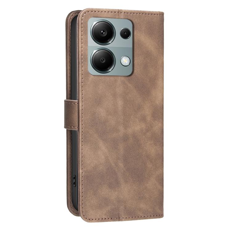 For Redmi Note 13 Pro 4G Solid Color Calfskin Texture RFID Vegan Leather Phone Case
