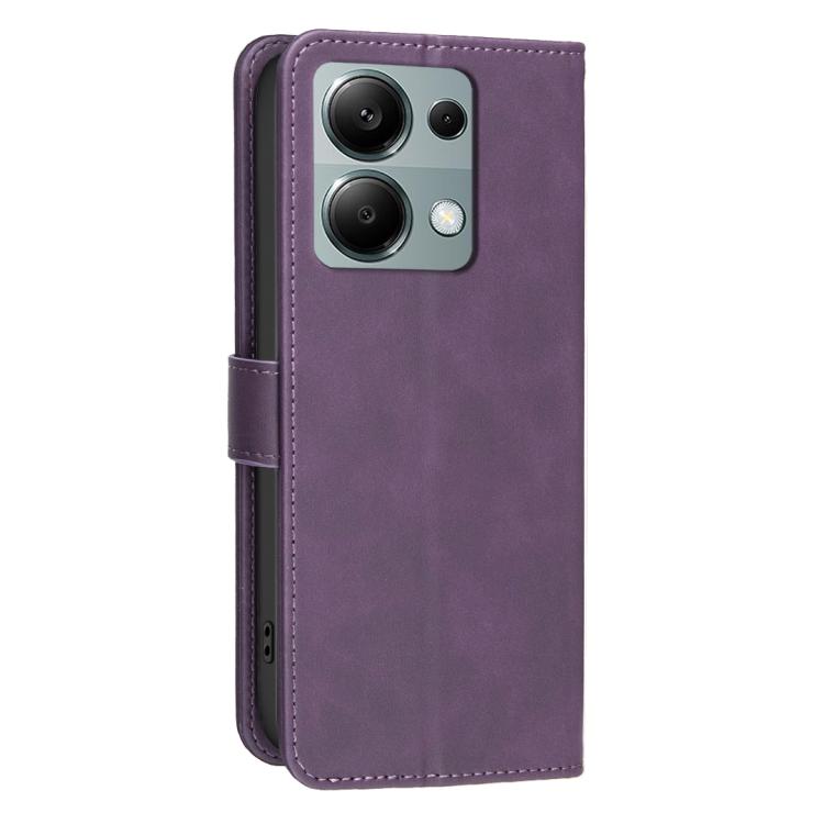 For Redmi Note 13 Pro 4G Solid Color Calfskin Texture RFID Vegan Leather Phone Case