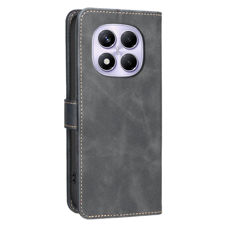 For Redmi Note 14 Pro 4G Solid Color Calfskin Texture RFID Vegan Leather Phone Case