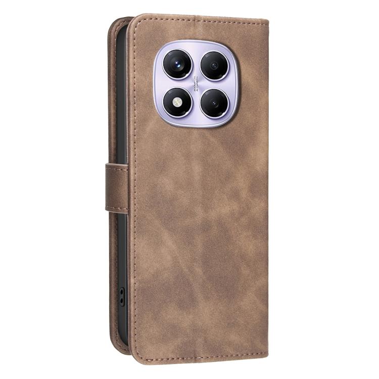 For Redmi Note 14 Pro 4G Solid Color Calfskin Texture RFID Vegan Leather Phone Case