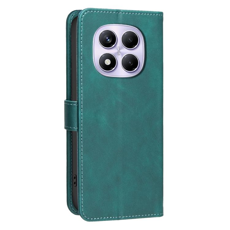 For Redmi Note 14 Pro 4G Solid Color Calfskin Texture RFID Vegan Leather Phone Case