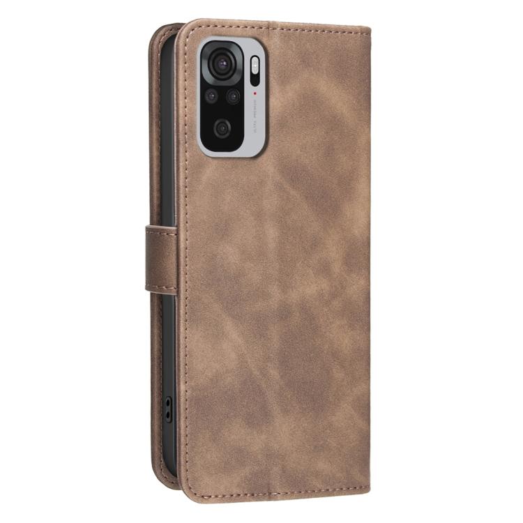 For Redmi Note 10 4G / Note 10S Solid Color Calfskin Texture RFID Vegan Leather Phone Case