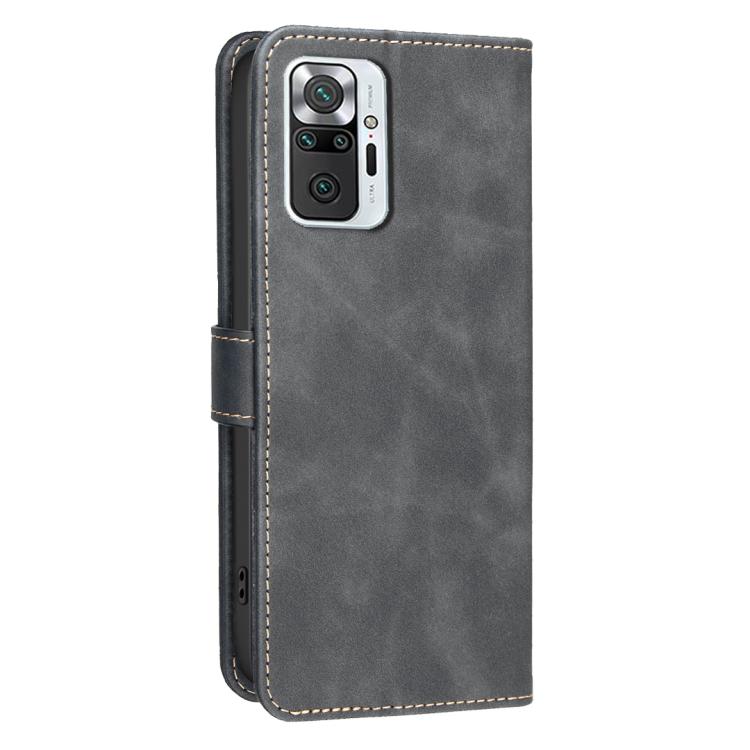 For Redmi Note 10 Pro / 10 Pro Max Solid Color Calfskin Texture RFID Vegan Leather Phone Case