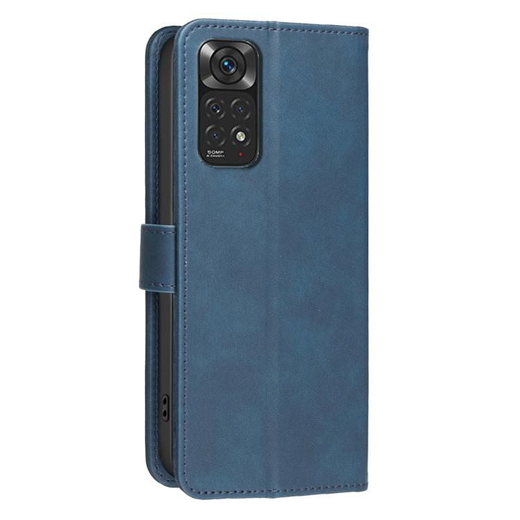 For Redmi Note 11 / 11S / 12S Global Solid Color Calfskin Texture RFID Vegan Leather Phone Case