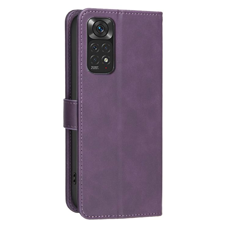 For Redmi Note 11 / 11S / 12S Global Solid Color Calfskin Texture RFID Vegan Leather Phone Case