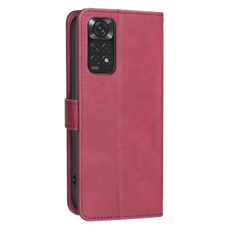 For Redmi Note 11 / 11S / 12S Global Solid Color Calfskin Texture RFID Vegan Leather Phone Case