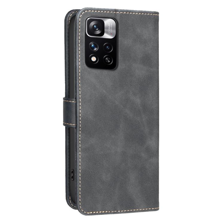 For Redmi Note 11 Pro / 11 Pro 5G Global Solid Color Calfskin Texture RFID Vegan Leather Phone Case