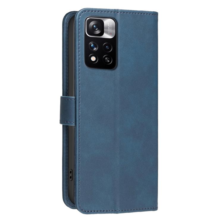 For Redmi Note 11 Pro / 11 Pro 5G Global Solid Color Calfskin Texture RFID Vegan Leather Phone Case