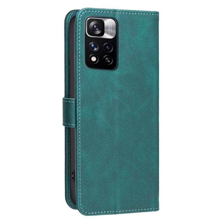 For Redmi Note 11 Pro / 11 Pro 5G Global Solid Color Calfskin Texture RFID Vegan Leather Phone Case