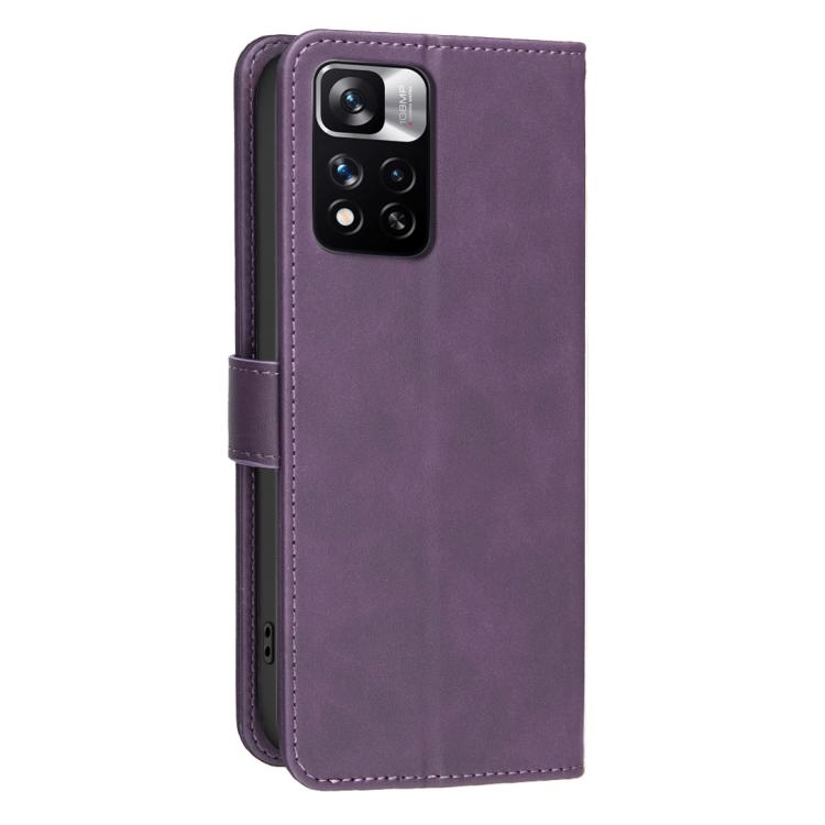 For Redmi Note 11 Pro / 11 Pro 5G Global Solid Color Calfskin Texture RFID Vegan Leather Phone Case